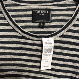 Todd Snyder Charcoal Striped Tee Linen